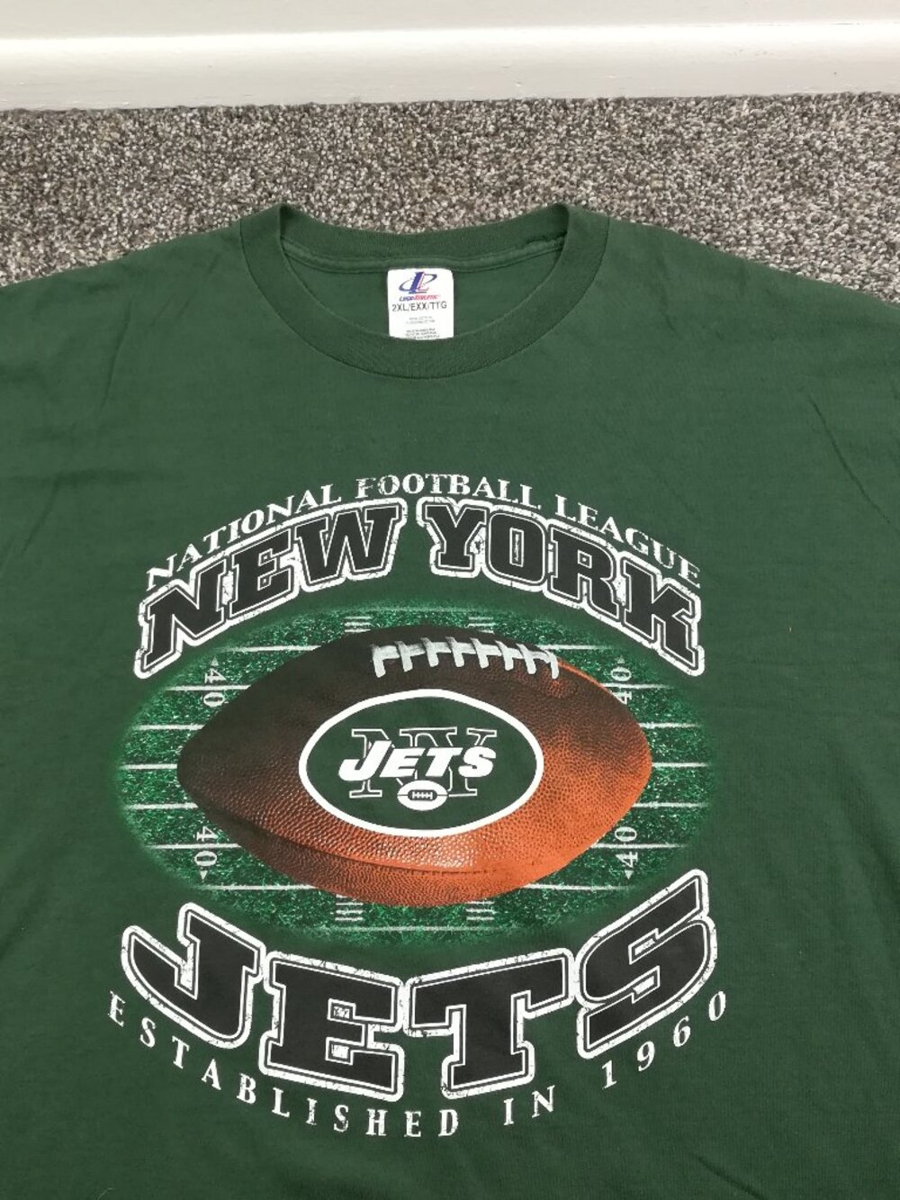 Vintage 90s New York Jets T-Shirt Logo Athletic Factory Distressed Mens 2XL